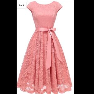 Blush color 
Women's Floral Lace Short Bridesmaid
